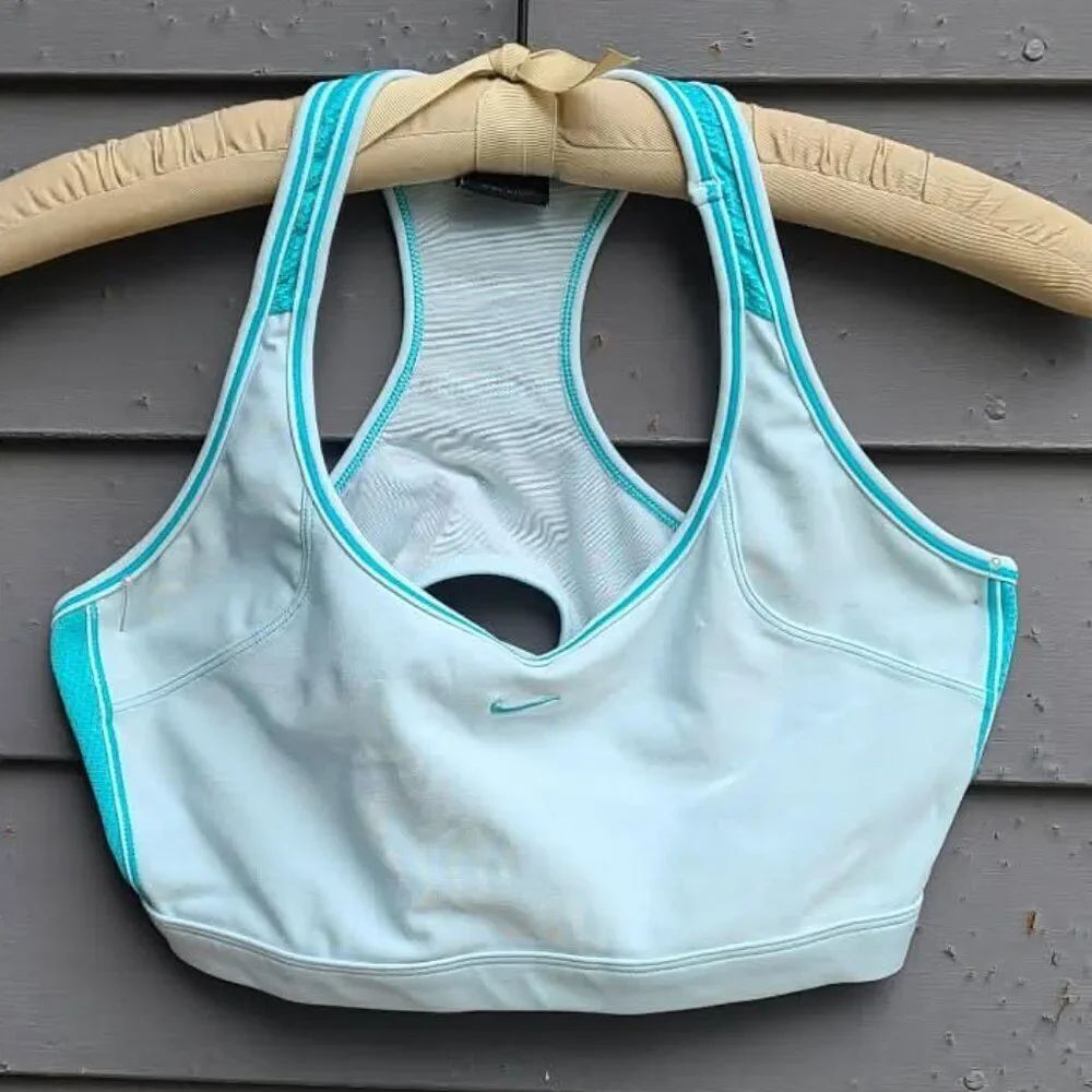 Nike Turquoise White Sports Bra Size Large ( 12-14)